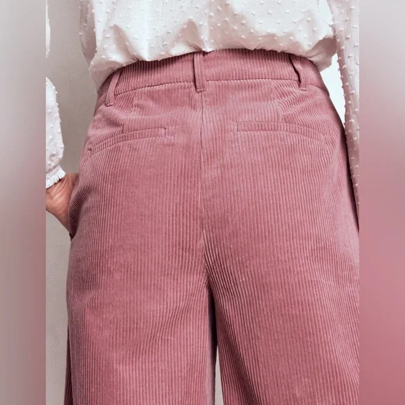 Boden Belgravia wide Leg Corduroy Pants In Blushing Rose Size 6 - Picture 3 of 16